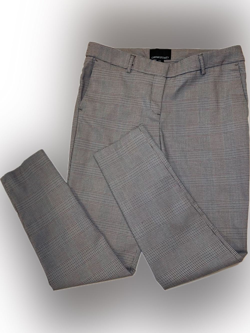 Cynthia Rowley Gray Plaid Tailored Pants